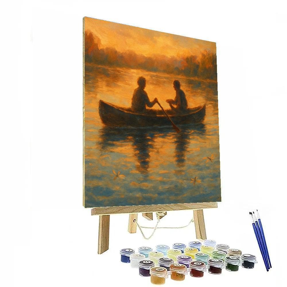 Paddle At Golden Hour DIY paint by numbers
