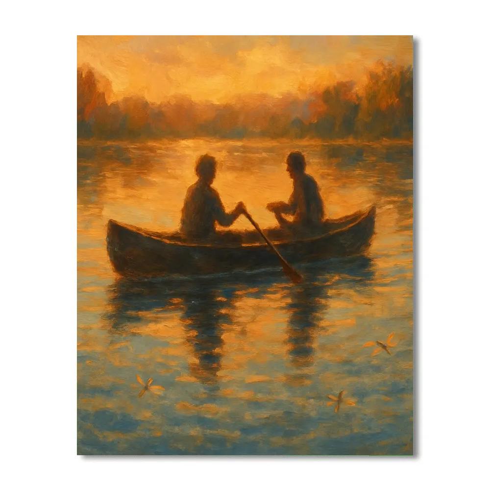 Paddle At Golden Hour DIY paint by numbers