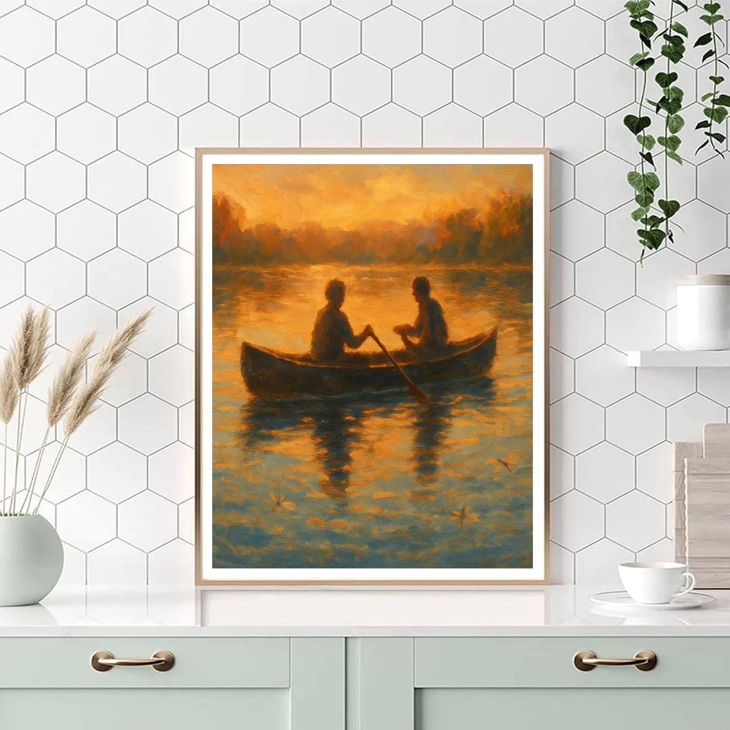 Paddle At Golden Hour DIY paint by numbers