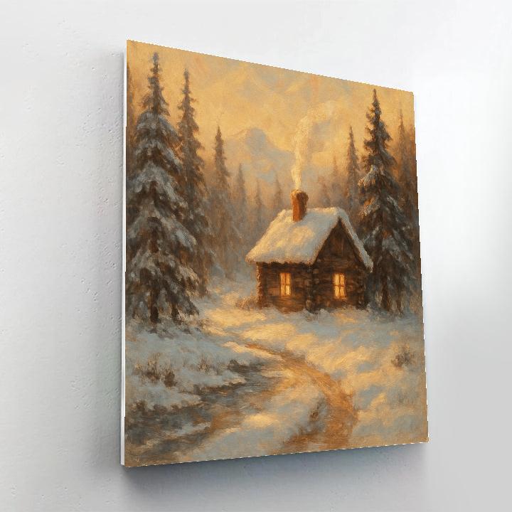 Cozy Cabin Among Pines Paint by numbers art