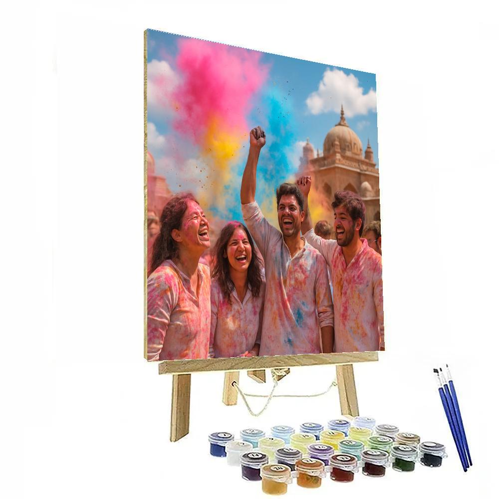 Holi Color Celebration In Mathura Paint by numbers kits