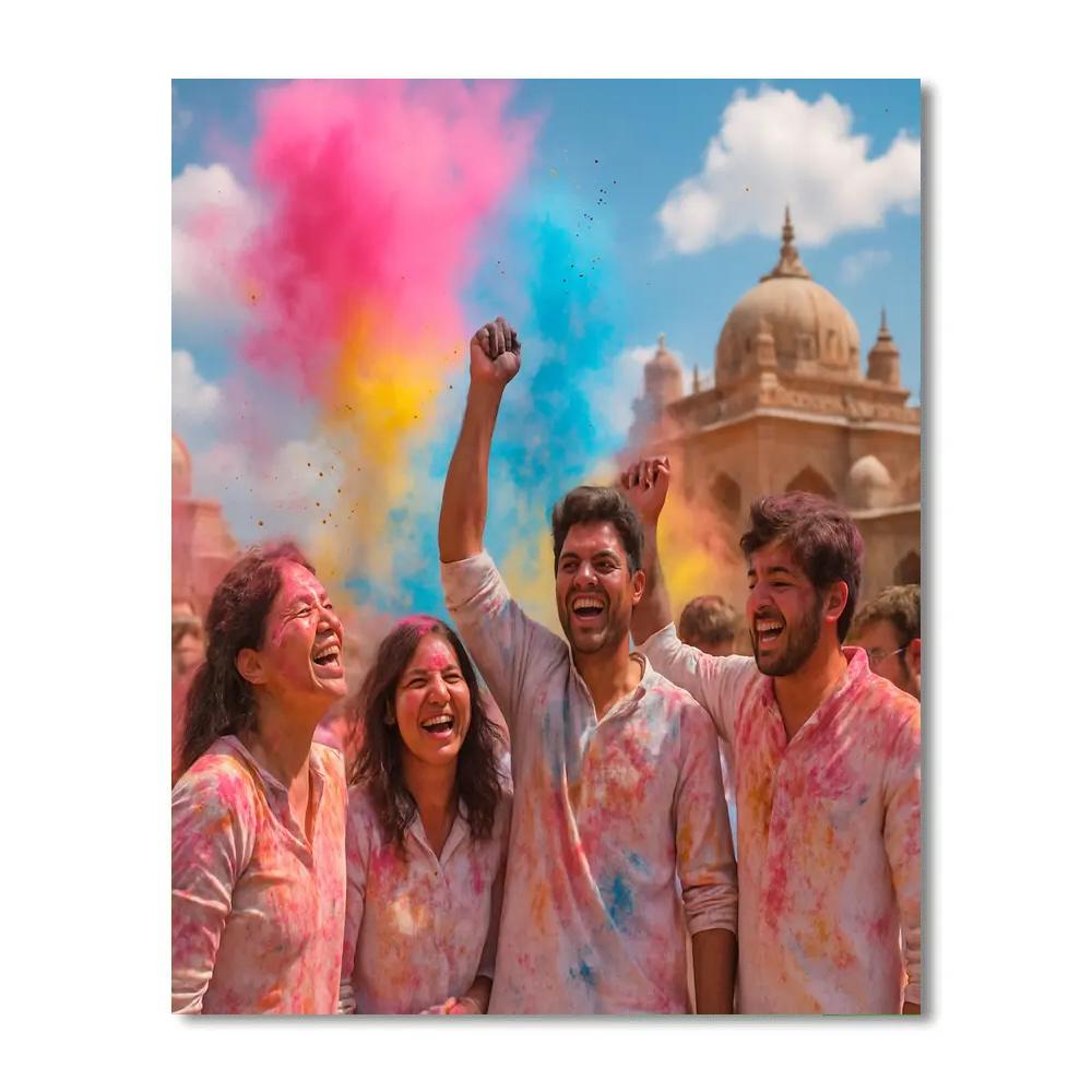 Holi Color Celebration In Mathura Paint by numbers kits