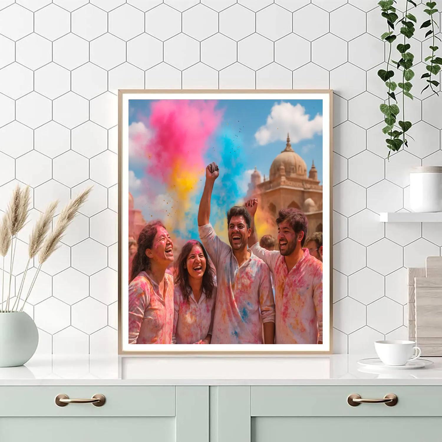 Holi Color Celebration In Mathura Paint by numbers kits