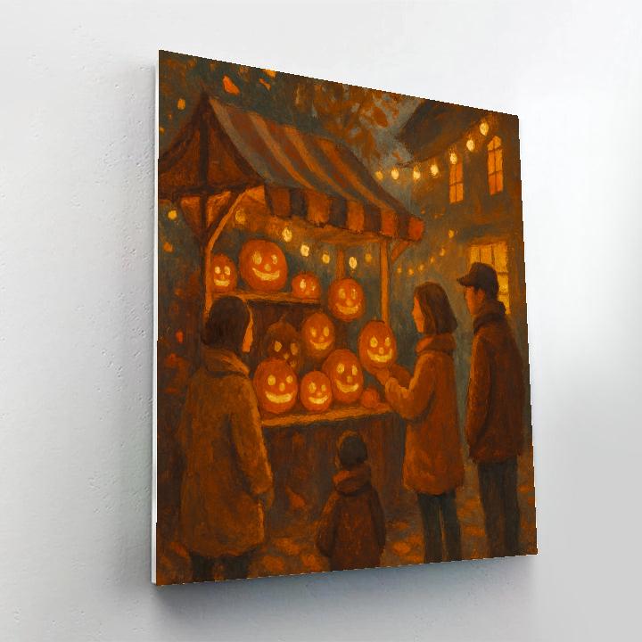 Lantern Market At Dusk Numbered painting kits