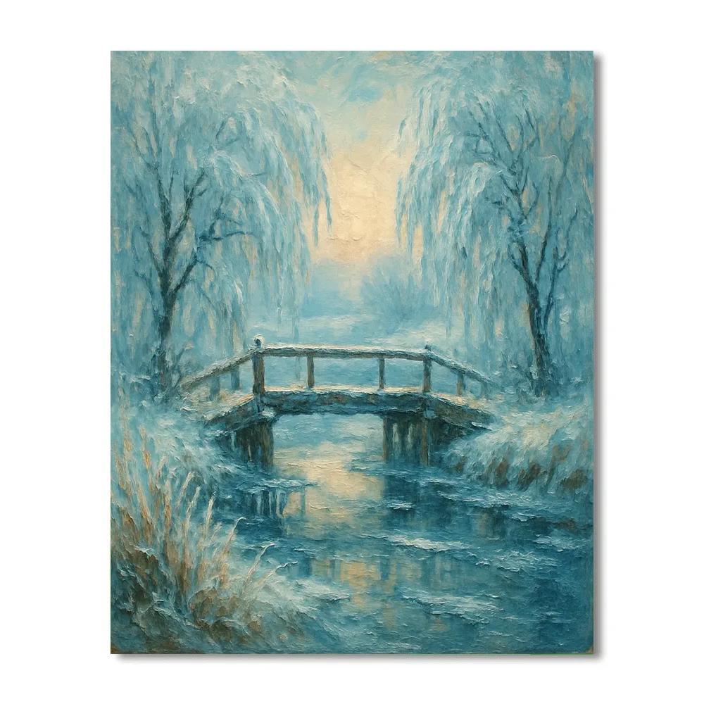 Frosted Bridge At Dawn paint by color
