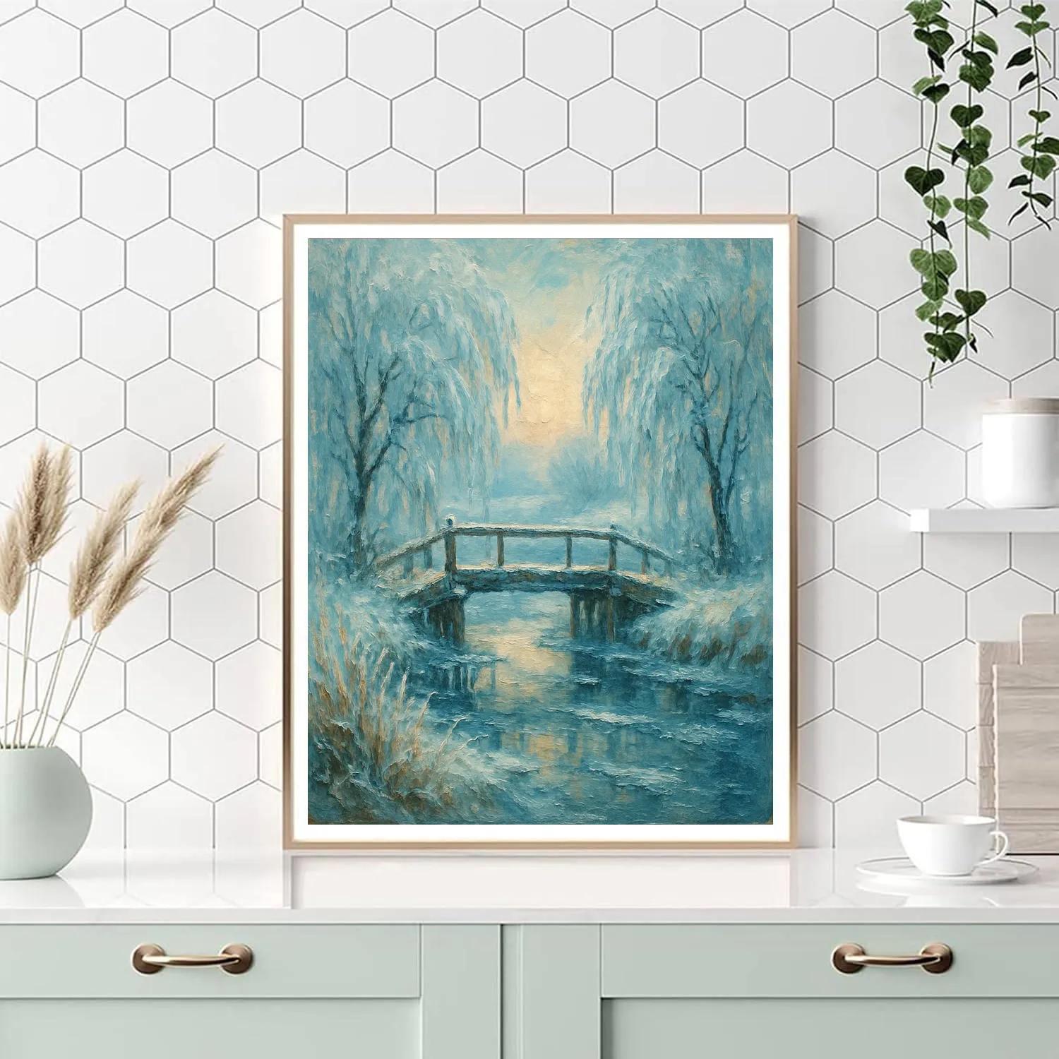 Frosted Bridge At Dawn paint by color