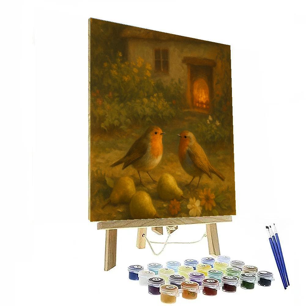 Robin Hearthside Garden Painted Numbered painting kits