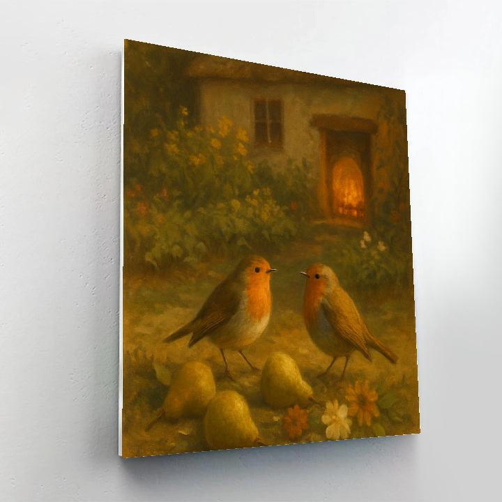 Robin Hearthside Garden Painted Numbered painting kits