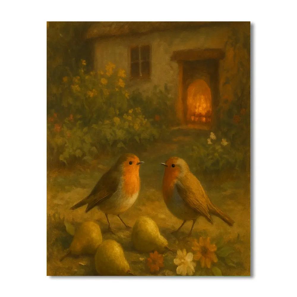 Robin Hearthside Garden Painted Numbered painting kits