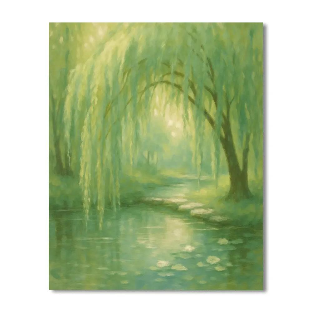 Willow Shade Pond Painting by numbers kit
