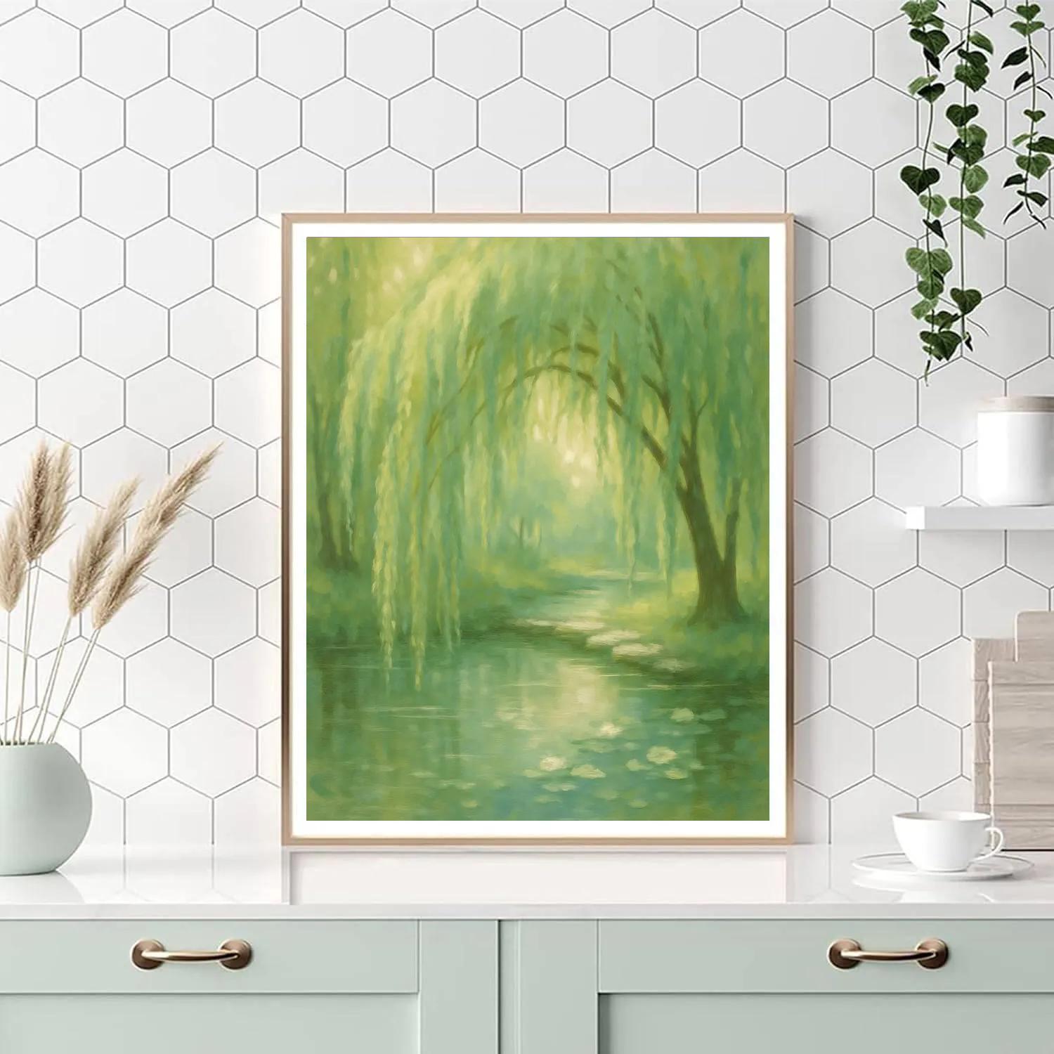 Willow Shade Pond Painting by numbers kit