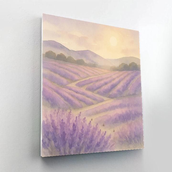 Lavender Hillside Afternoon Painting by numbers kit