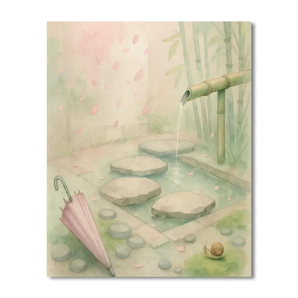 Flower Rain Garden Numbered painting kits