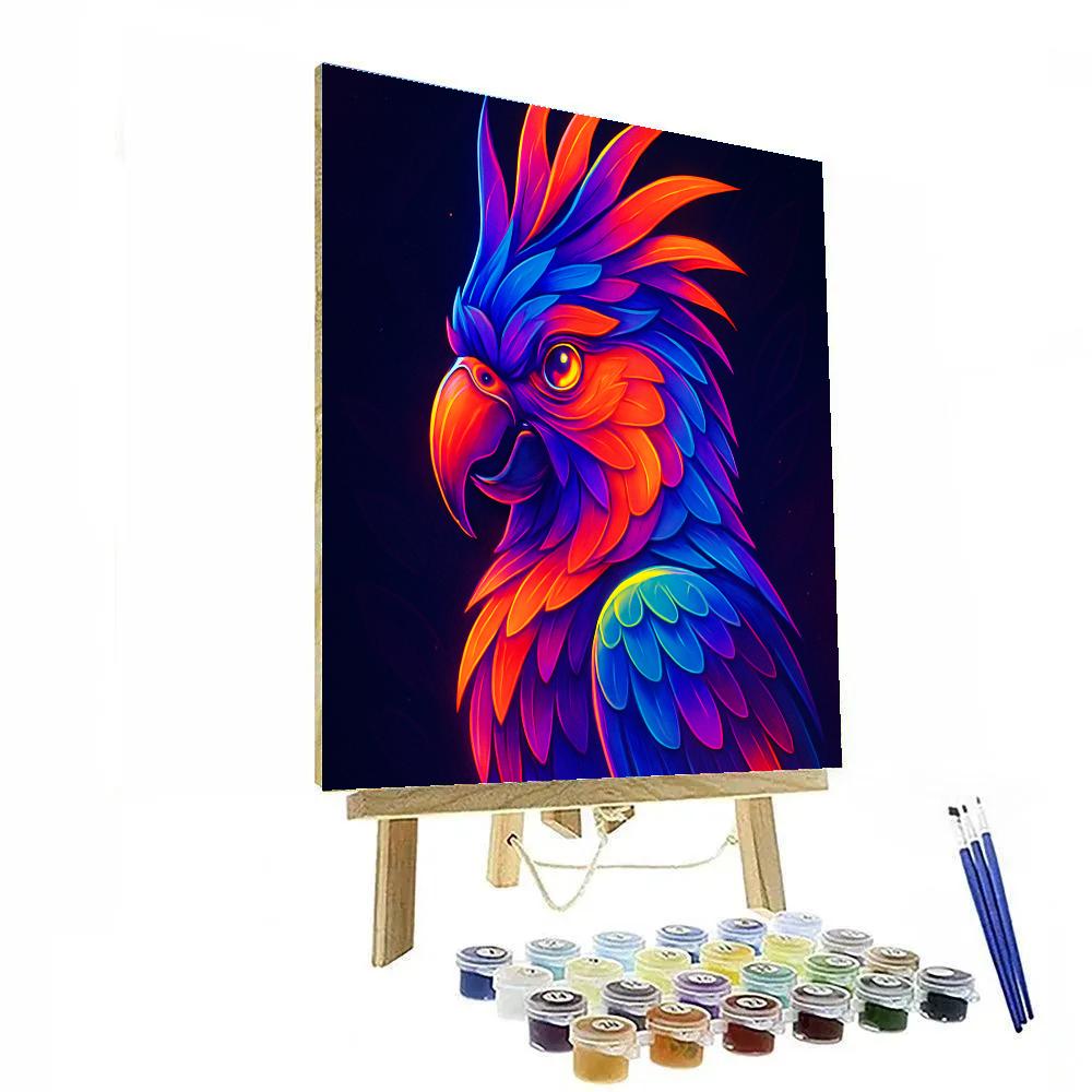 Cosmic Parrot Crest DIY paint by numbers