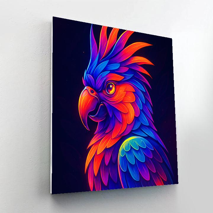 Cosmic Parrot Crest DIY paint by numbers
