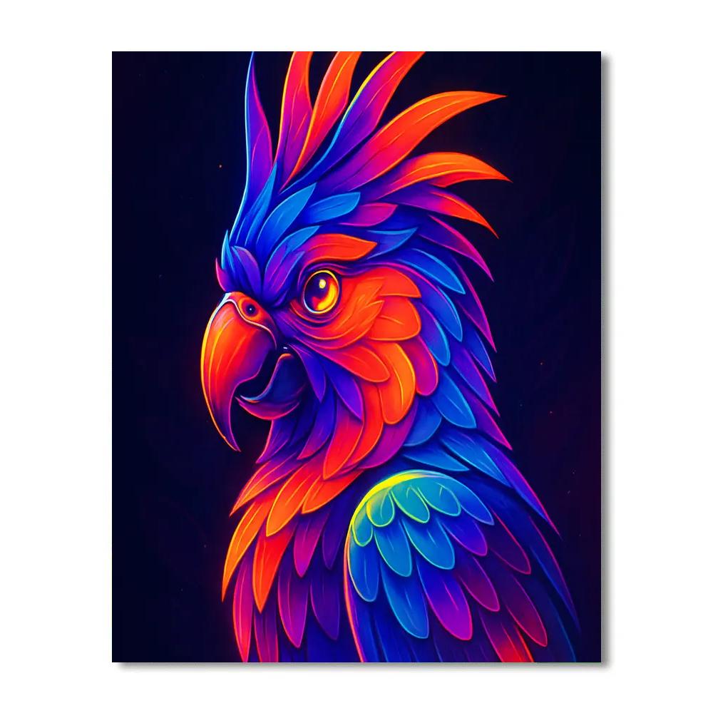 Cosmic Parrot Crest DIY paint by numbers