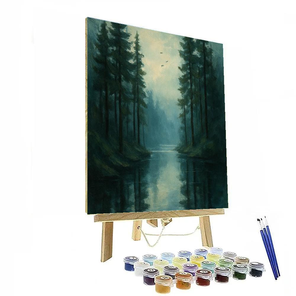 Foggy Pine Inlet Numbered painting kits