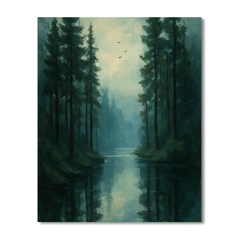 Foggy Pine Inlet Numbered painting kits