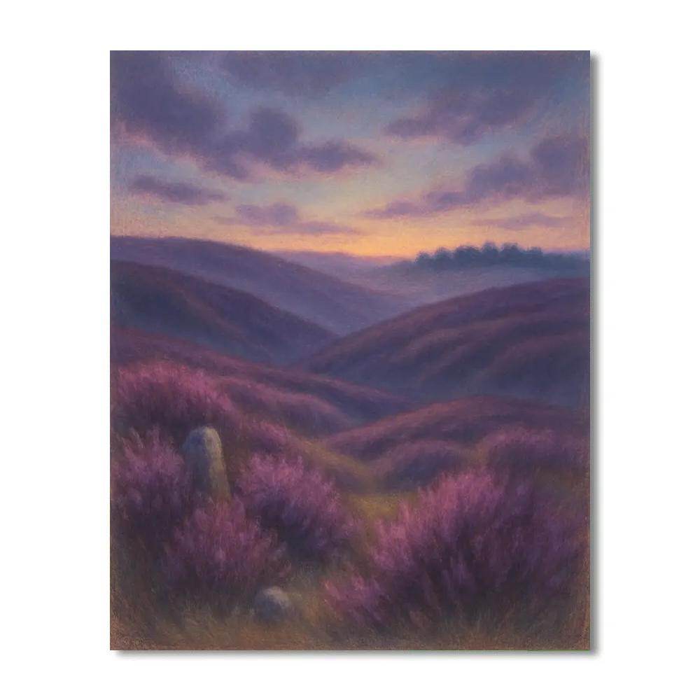 Rolling Heather At Dusk painting number kit