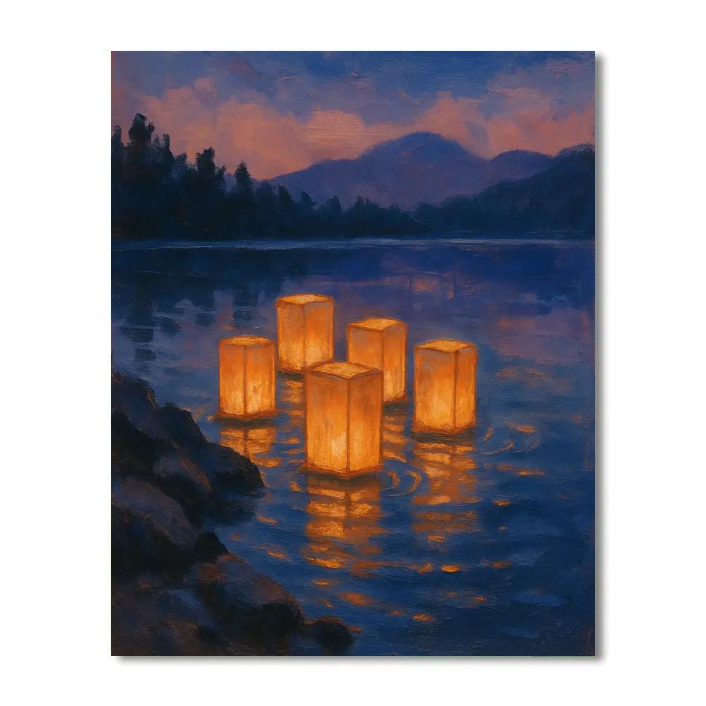 Lanterns By The Shore DIY paint by numbers