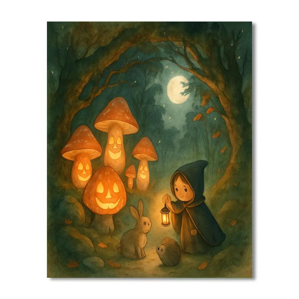 Mushroom Lantern Hollow paint by number