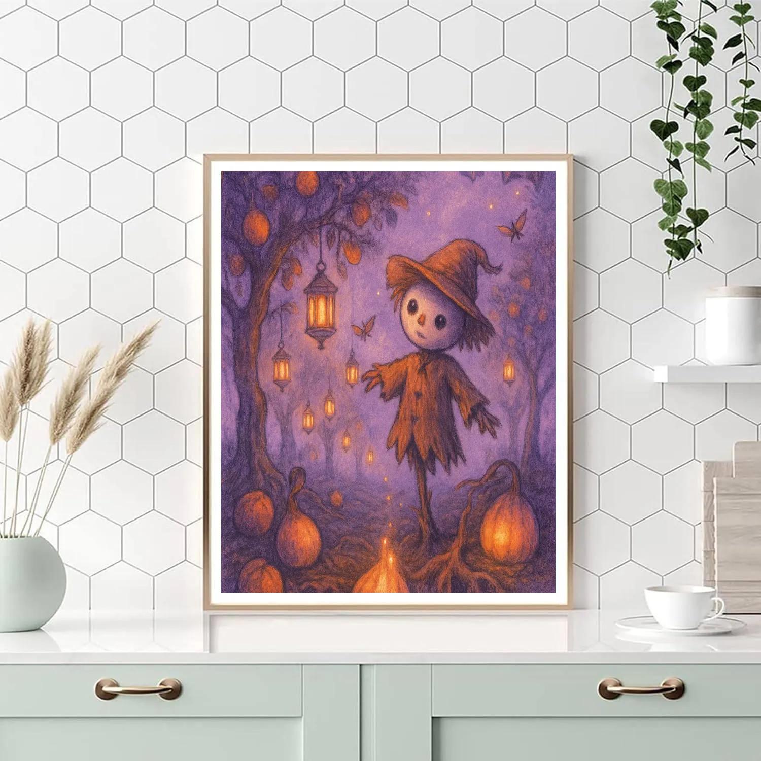 Misty Lantern Orchard Number painting