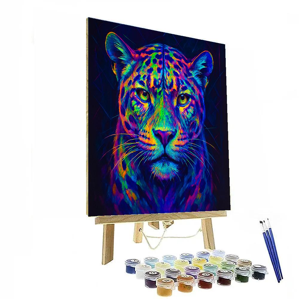 Jaguar With Radiant Expressionism paint by numbers