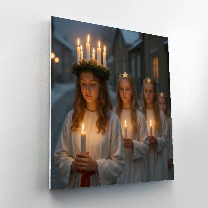 Saint Lucia Candlelit Procession Sweden painting number kit