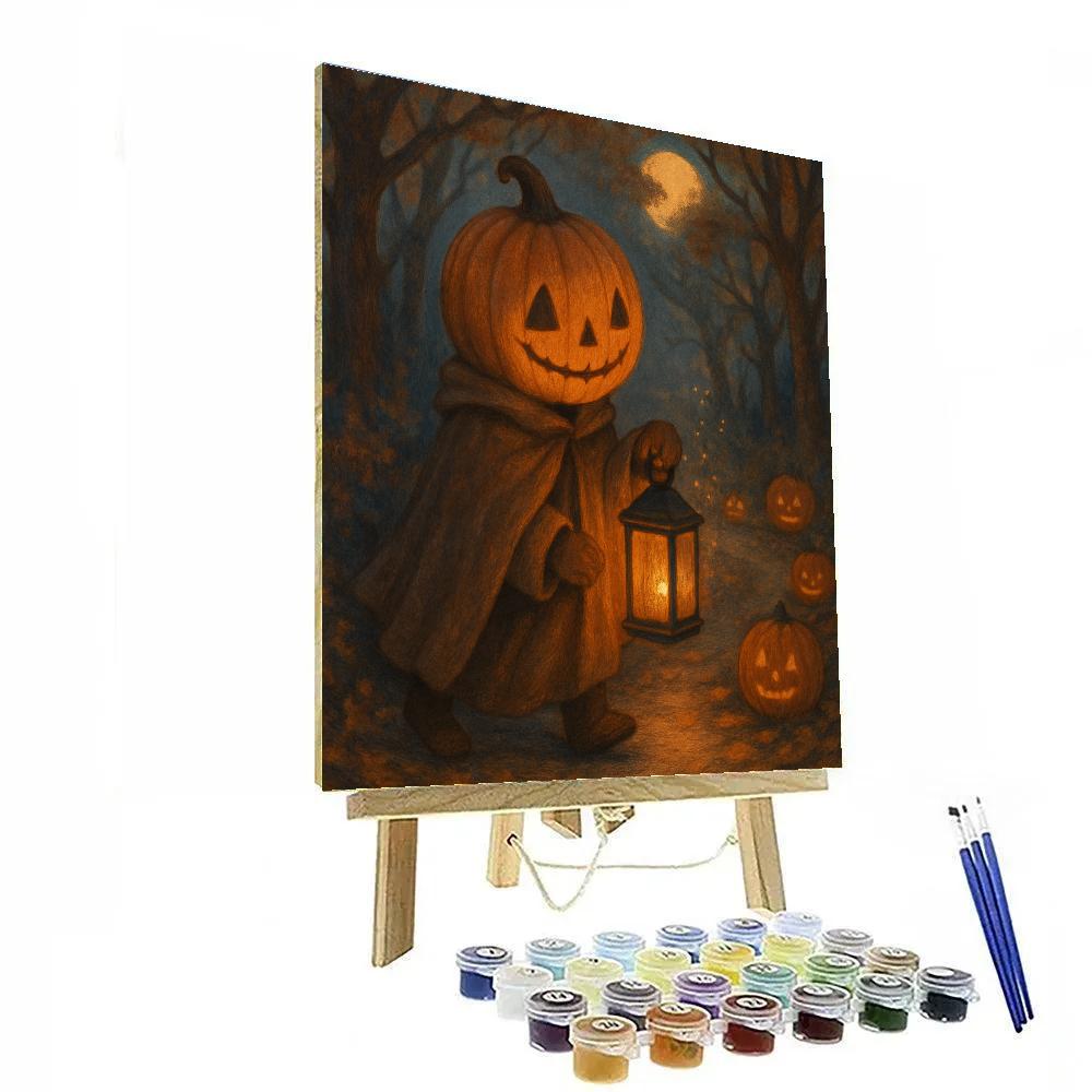 Moonlit Pumpkin Lantern Path paint by color