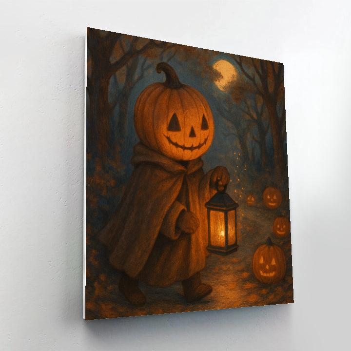 Moonlit Pumpkin Lantern Path paint by color