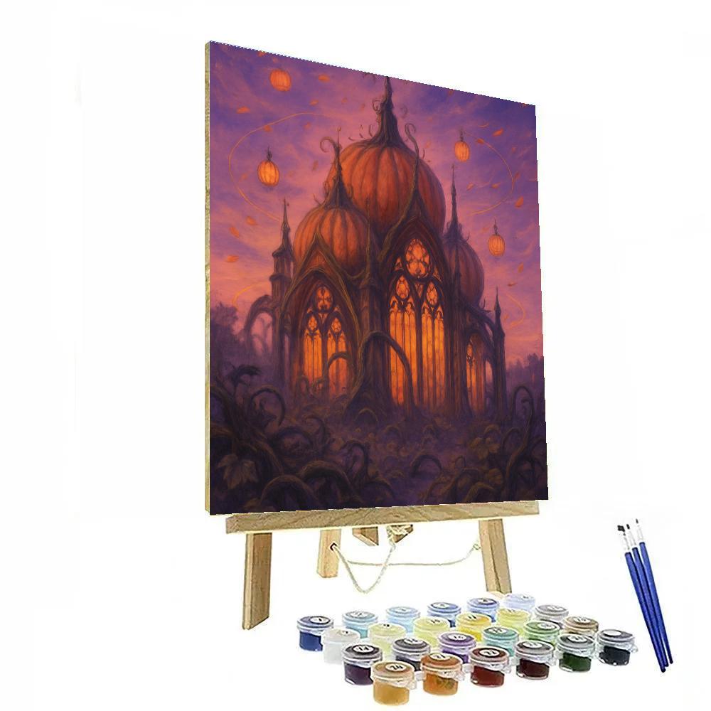 Twilight Pumpkin Cathedral paint by numbers