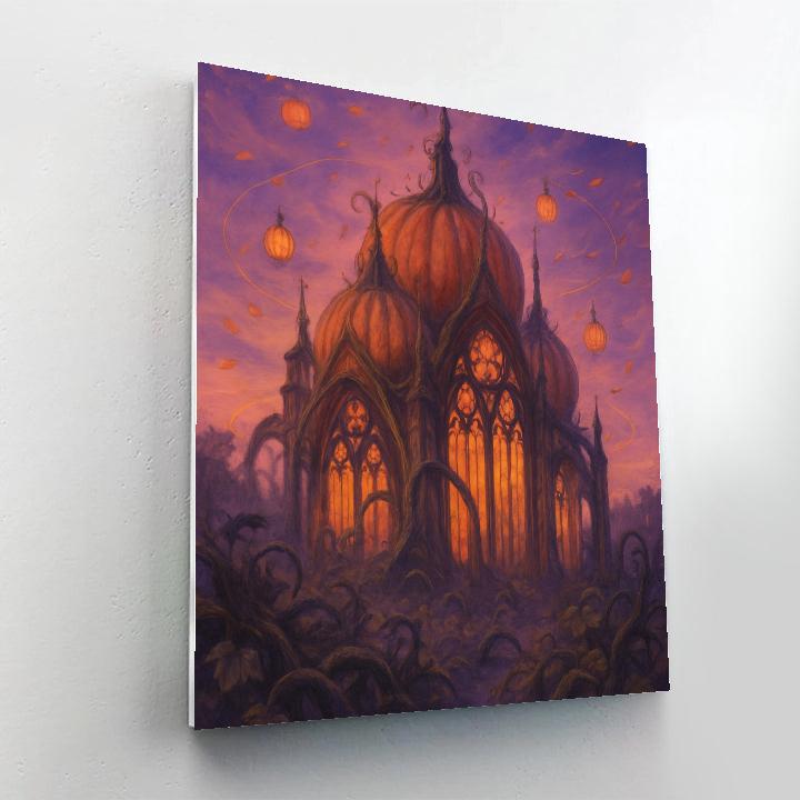 Twilight Pumpkin Cathedral paint by numbers