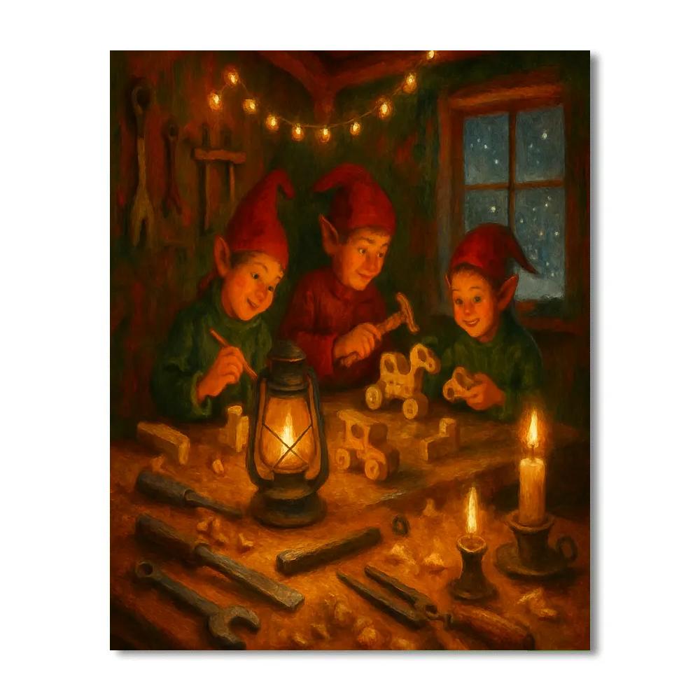 Toymaker Workshop Christmas Eve Numbered painting kits