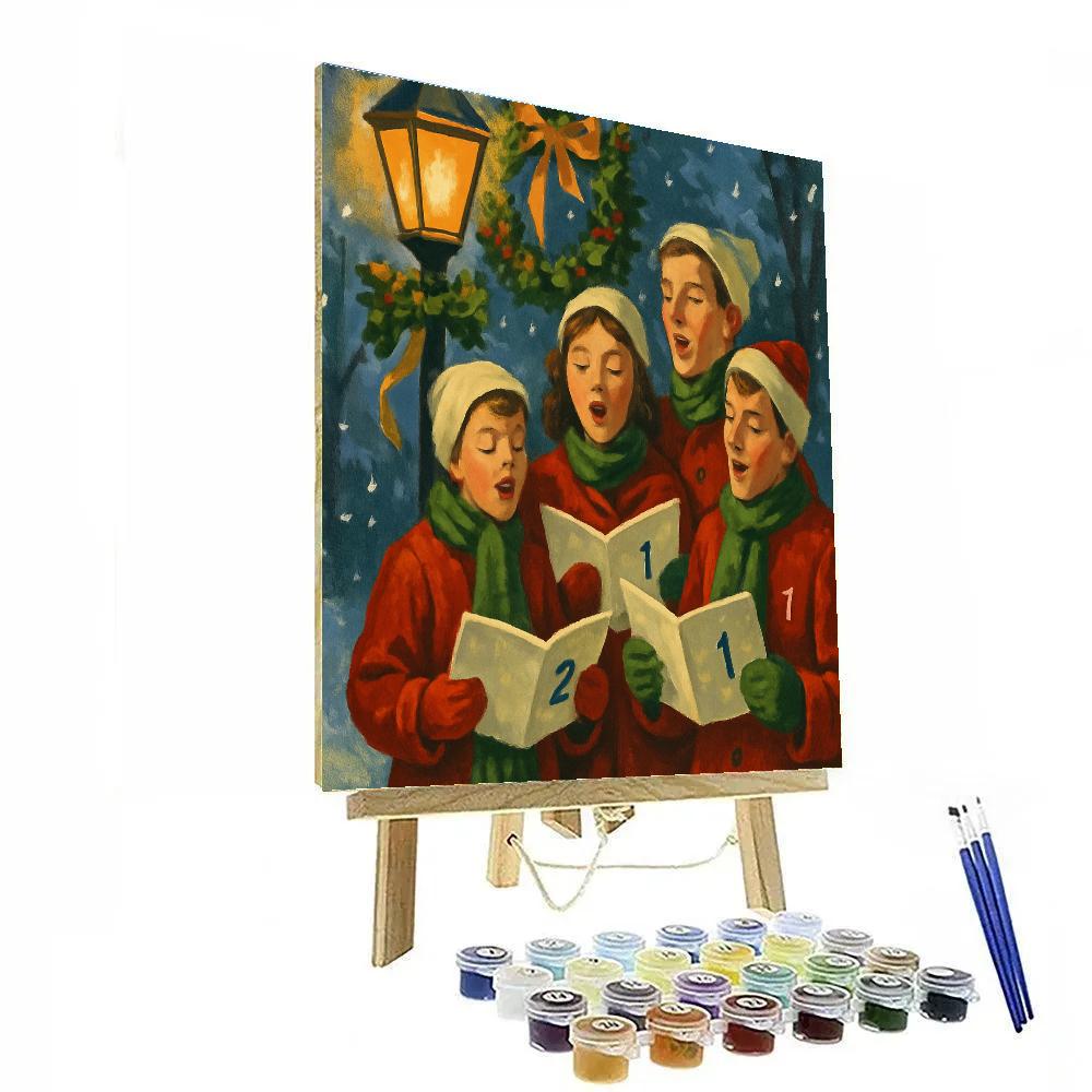 Caroling Lantern Light paint by number