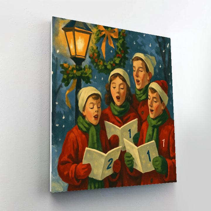 Caroling Lantern Light paint by number