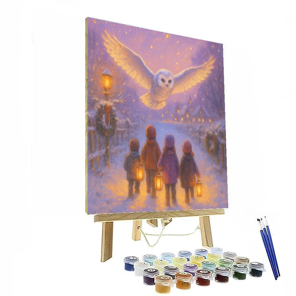 Snowy Owl Lantern Parade DIY paint by numbers
