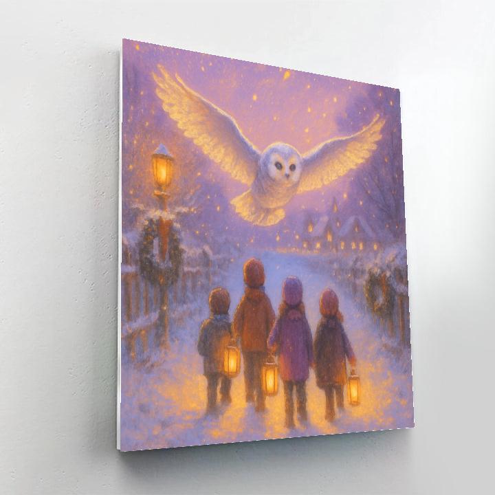 Snowy Owl Lantern Parade DIY paint by numbers