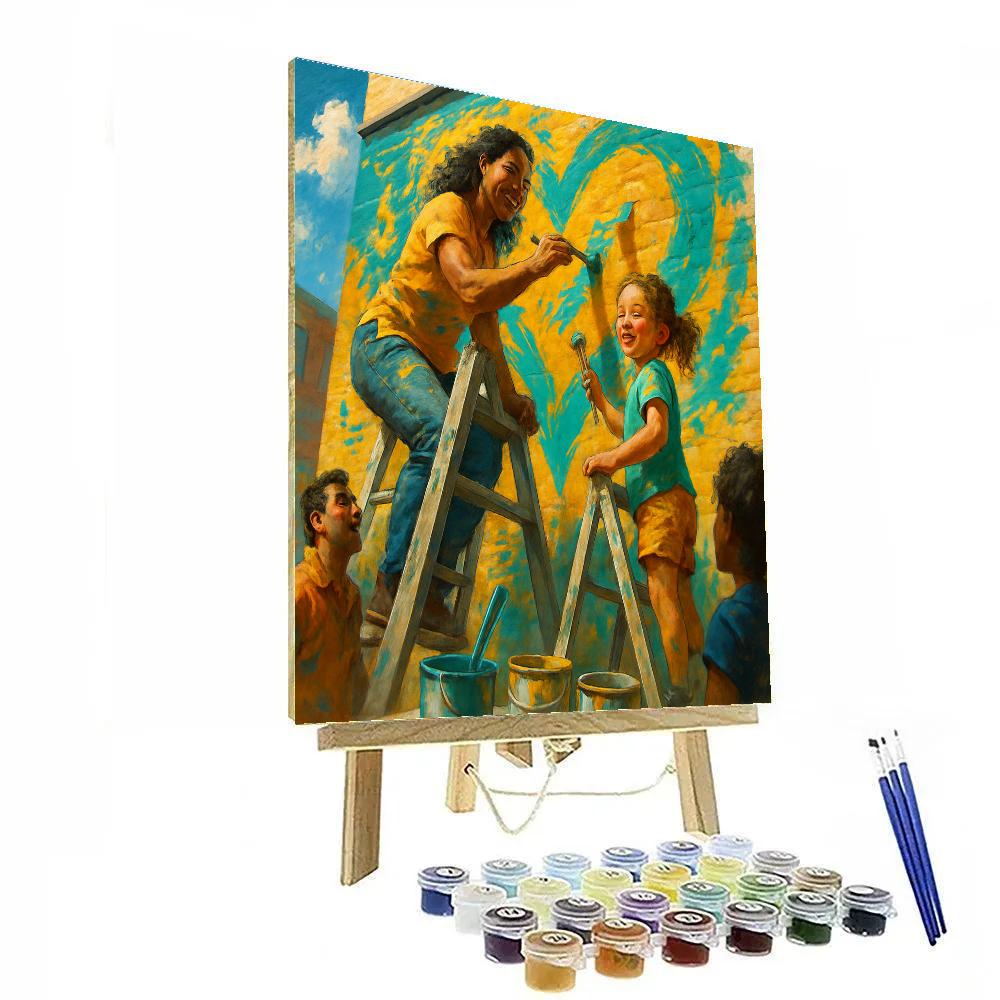 Mother And Child Painting A Mural Painting by numbers kit