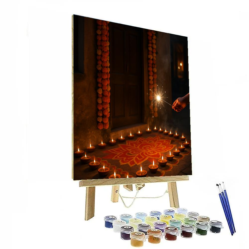 Luminous Diwali Doorstep Glow Paint by numbers kits