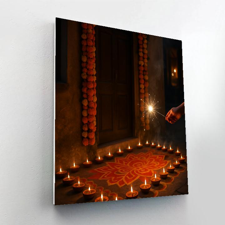 Luminous Diwali Doorstep Glow Paint by numbers kits