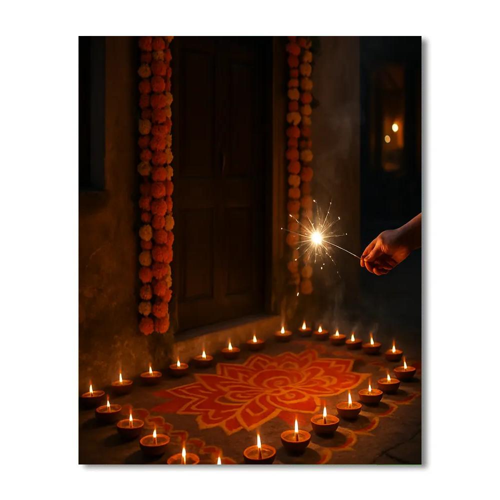 Luminous Diwali Doorstep Glow Paint by numbers kits