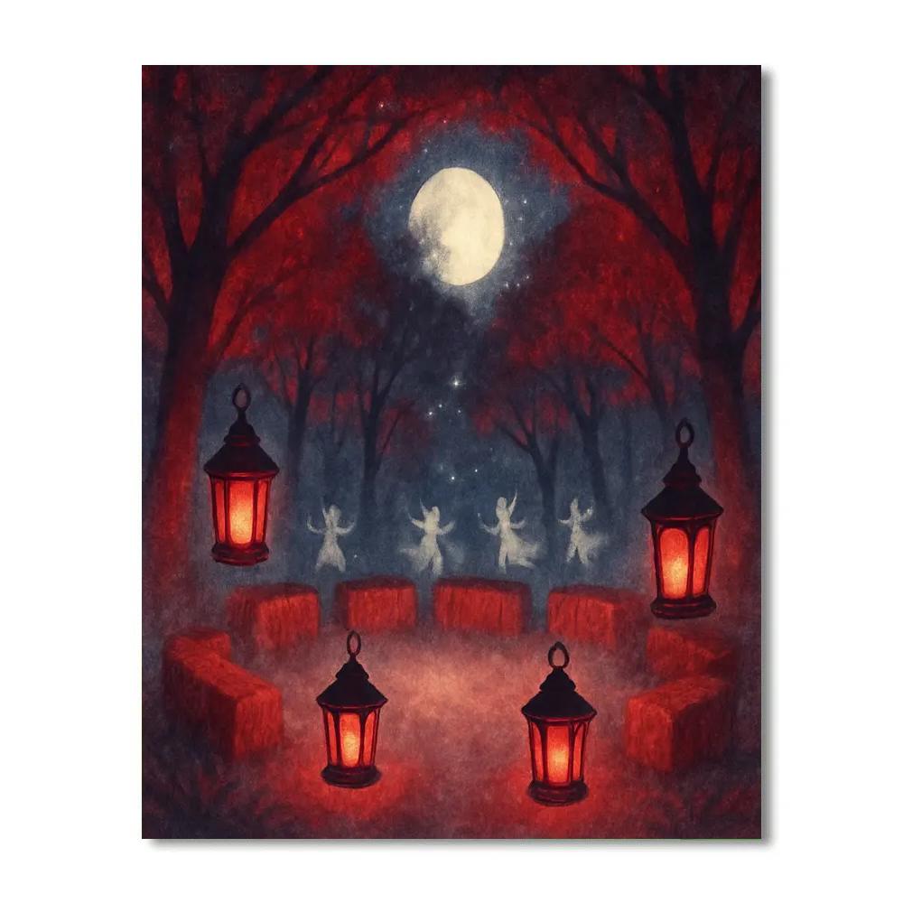 Lantern Circle Hollow Painting by numbers kit