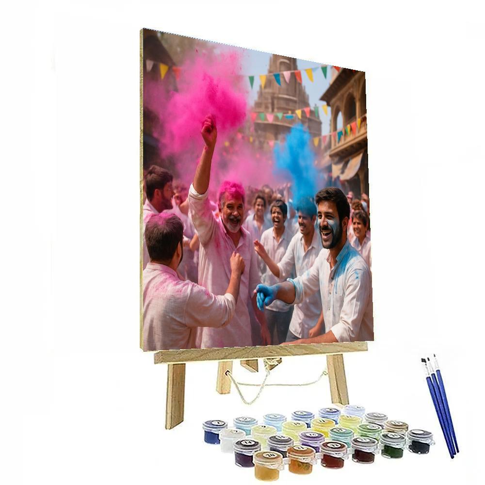 Vibrant Holi Colors In Mathura Number painting