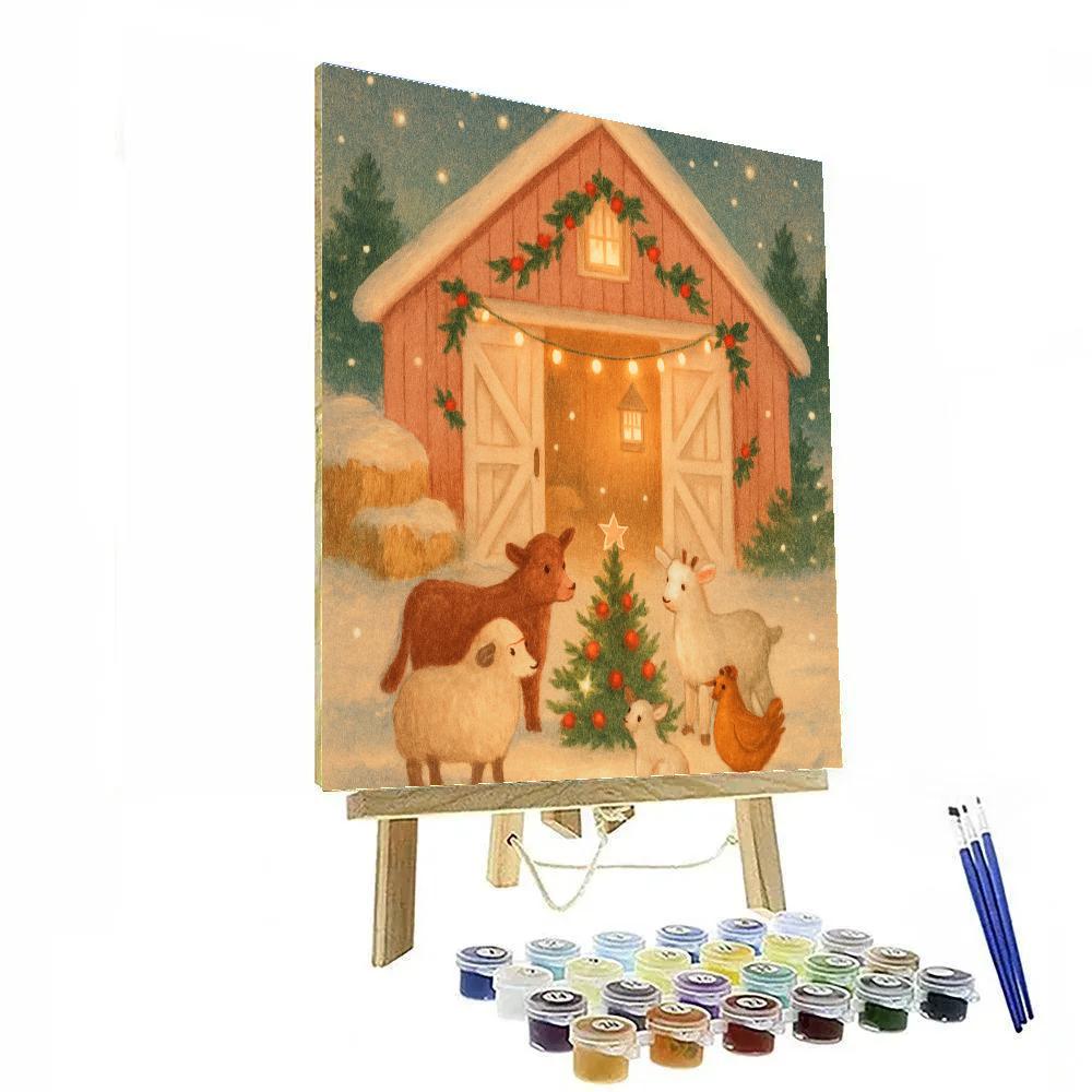 Frosted Barnyard Carol Paint by numbers kits