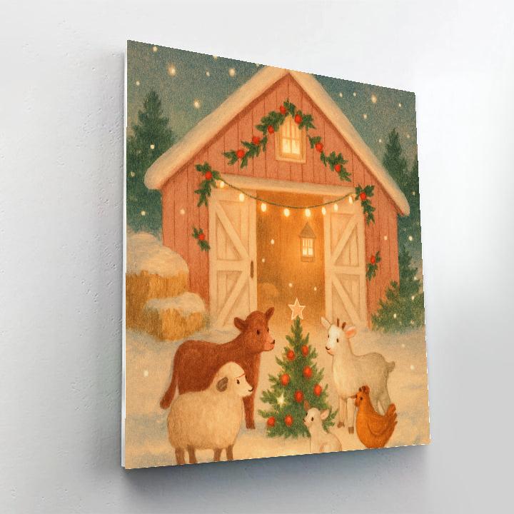 Frosted Barnyard Carol Paint by numbers kits