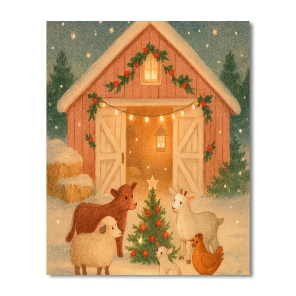 Frosted Barnyard Carol Paint by numbers kits
