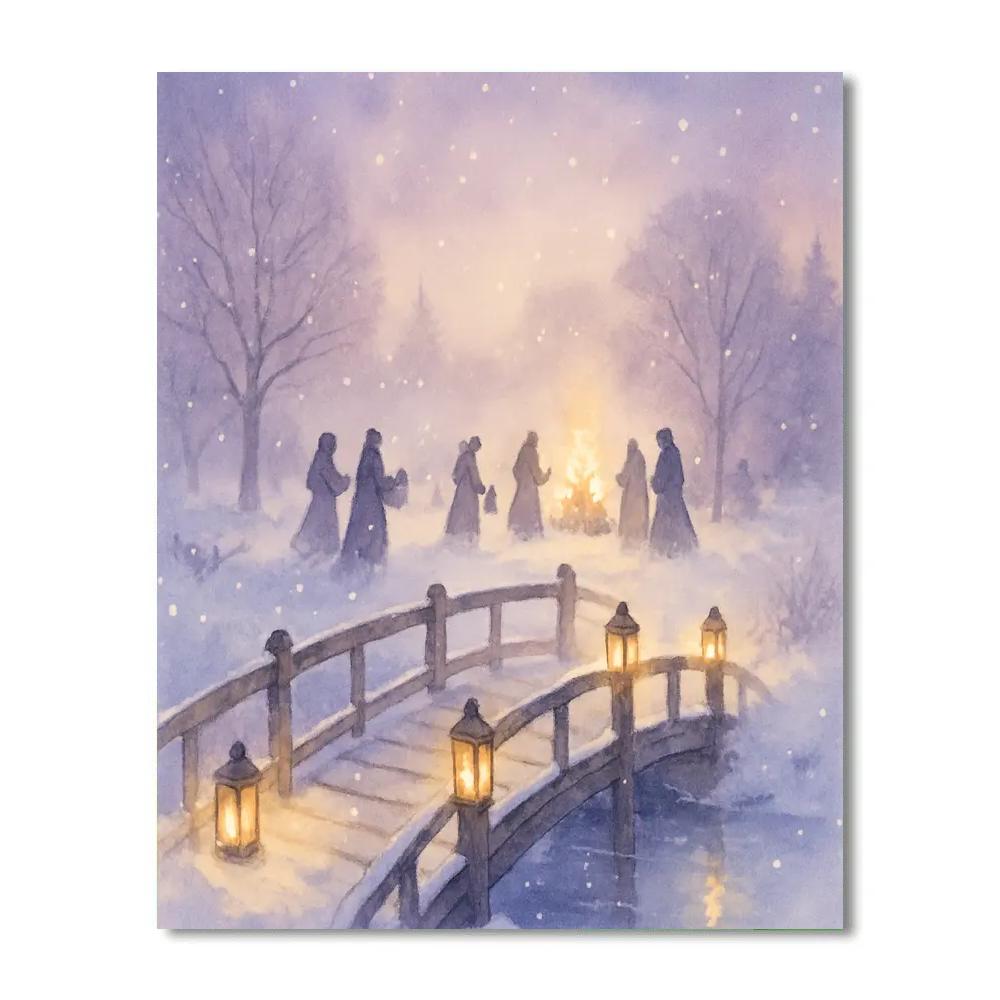 Lantern Bridge To Winter Solstice DIY paint by numbers
