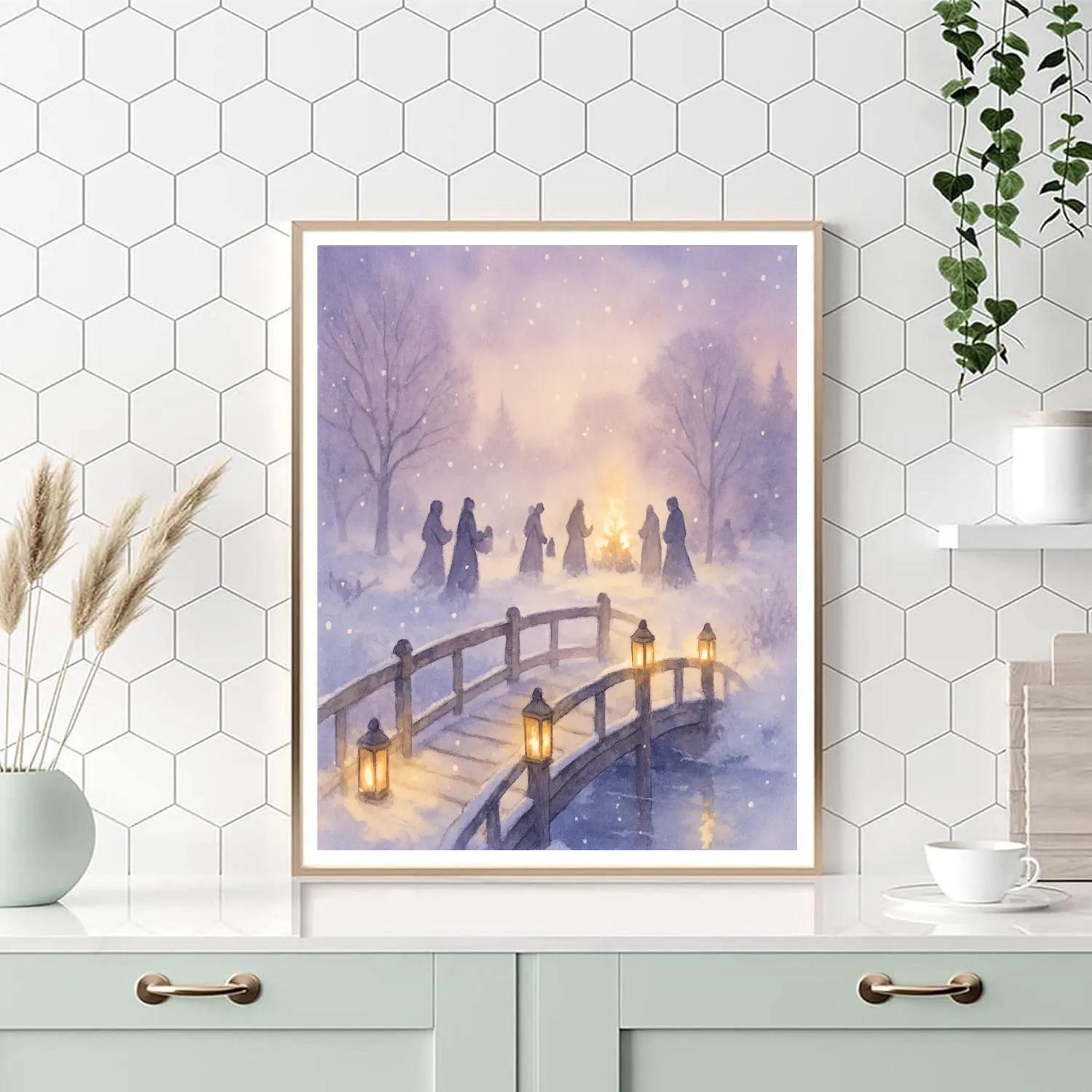 Lantern Bridge To Winter Solstice DIY paint by numbers