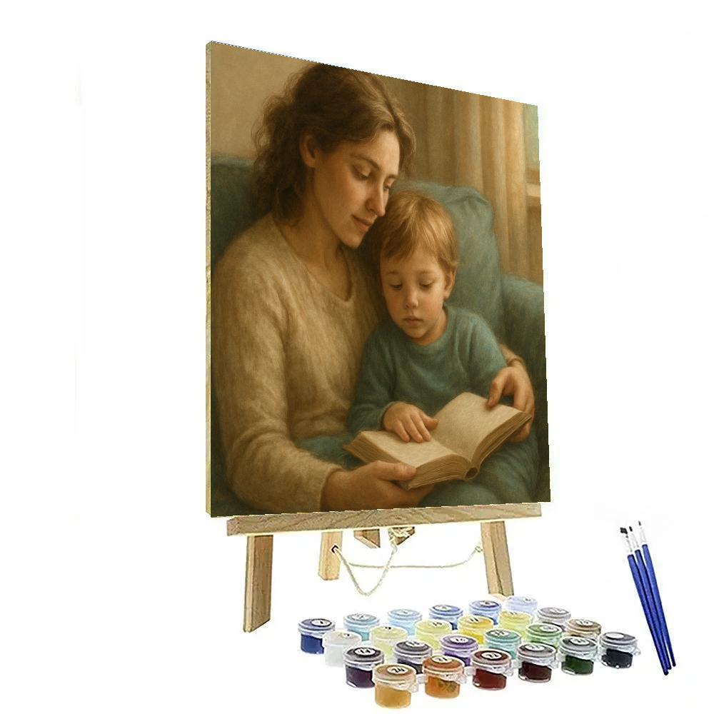 Mother And Child Cozy Reading Moment Paint by numbers art