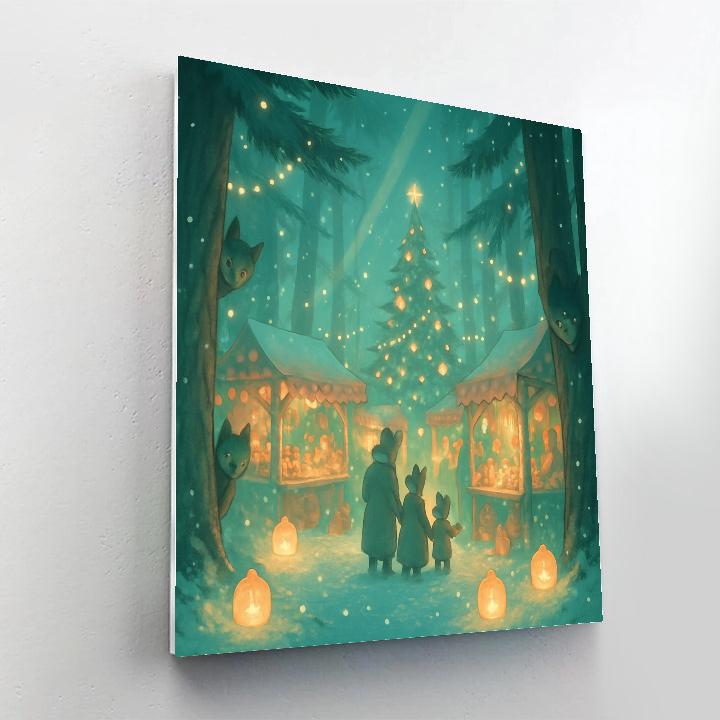Snow Lanterns At The Forest Fair Painting by numbers kit